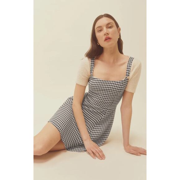 Reformation 6 Tai Gingham Mini Dress - Picture 1 of 8